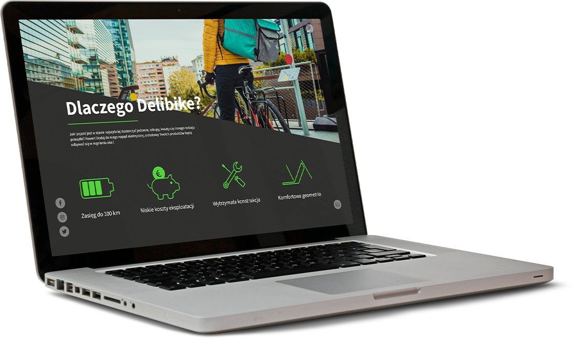 Delibike widok na desktopie